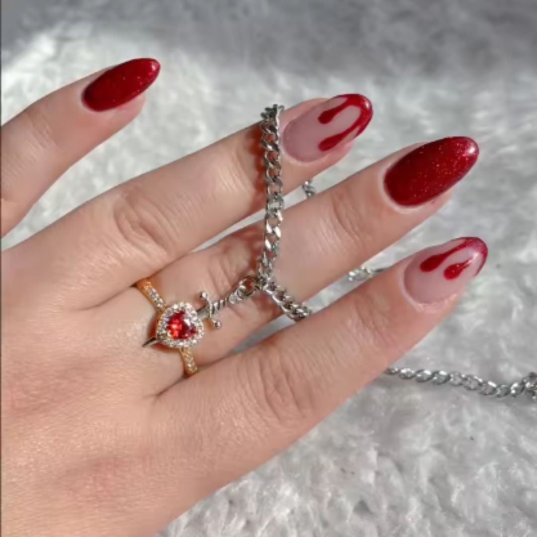 Conjunto anillo y pulsera para parejas corazón-espada